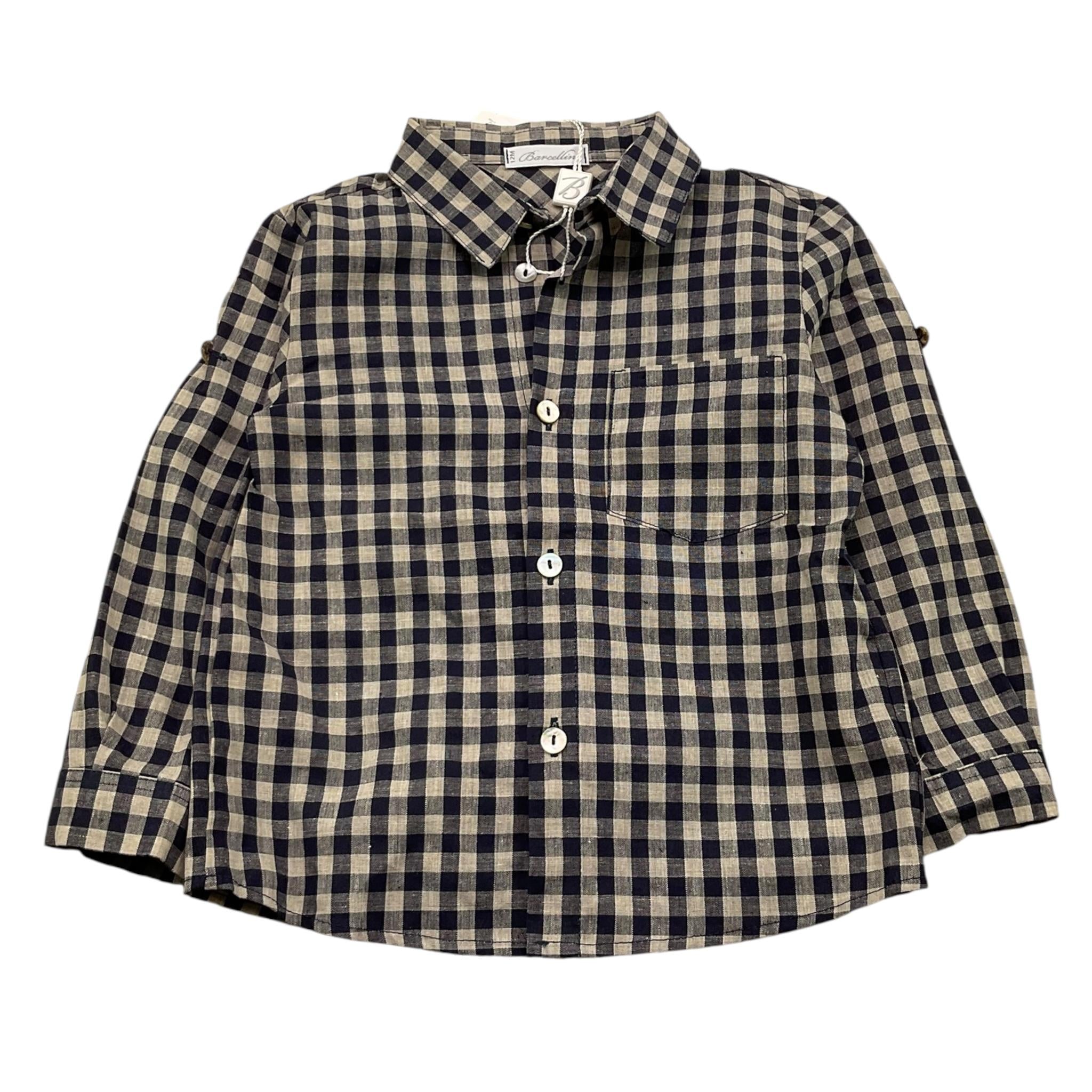 BARCELLINO camicia manica lunga fantasia quadretti Beige per Neonato 110506 BEIGE BARCELLINO 