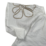 M+E' Camicia Mezza Manica tinta unita Cn Ricami Bianco per Neonata UE1699 BIANCO M+E' 
