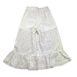 Twinset Plain White Palazzo Trousers With Embroidery For Girls