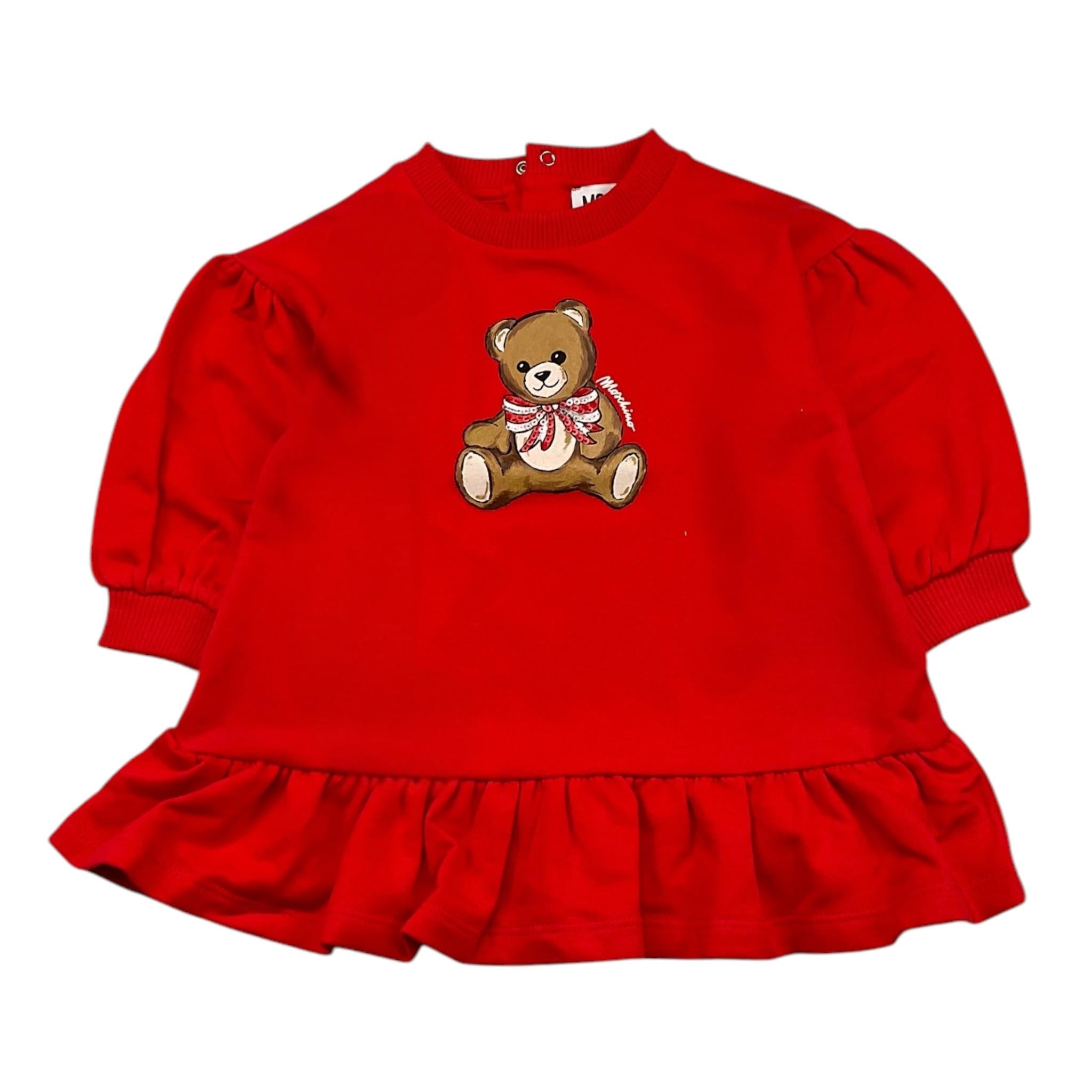 MOSCHINO abito tinta unita modello felpa con stampa Rosso per Neonata MDV0CW ROSSO MOSCHINO 