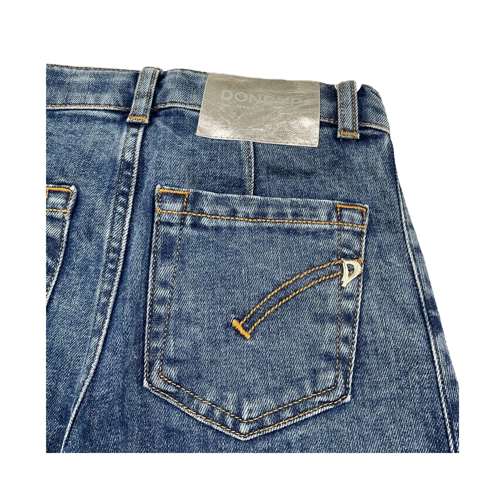 DONDUP jeans tinta unita modello palazzo Blu per Bambina DFPA092 BLU DONDUP 