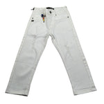 Daniele Alessandrini Jeans tinta unita con Strappi Bianco per Bambino 1235P0623J BIANCO DANIELE ALESSANDRINI 