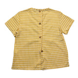 Valentina Bebes Shirt Half Sleeve Check Pattern Yellow For Boys