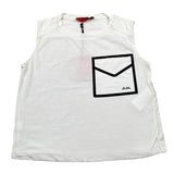Jijil Canotta tinta unita con Stampa Bianco per Bambina JJE23TS088 BIANCO JIJIL 