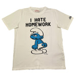 Saint Barth T-Shirt Girocollo Tinta Unita con Stampa Puffo per Bambino SMURF BIANCO SAINT BARTH 