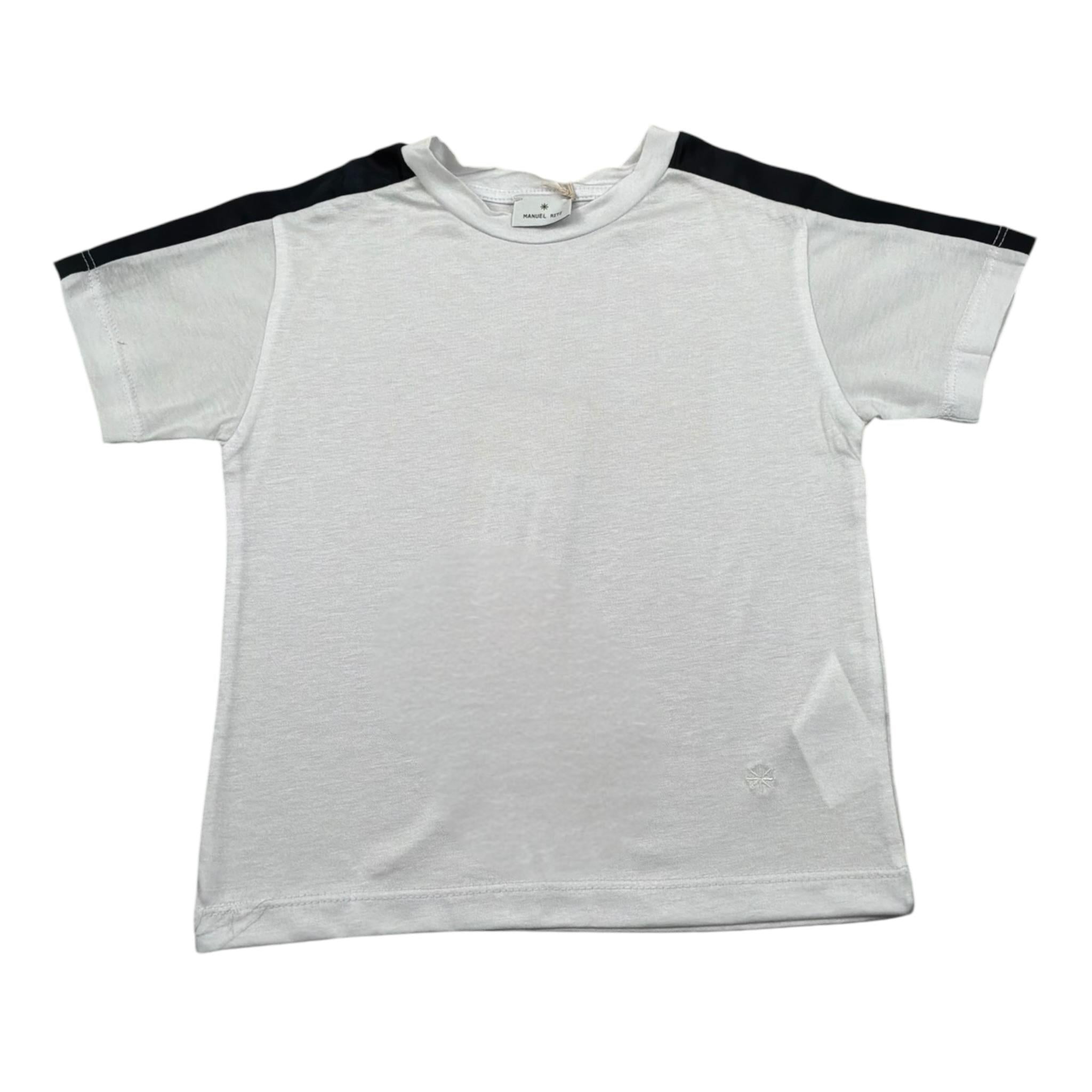 Manuel Ritz T-Shirt Girocoll tinta unita con Profili Maniche In Contrasto Bianco per Bambino MR2901X BIANCO MANUEL RITZ 