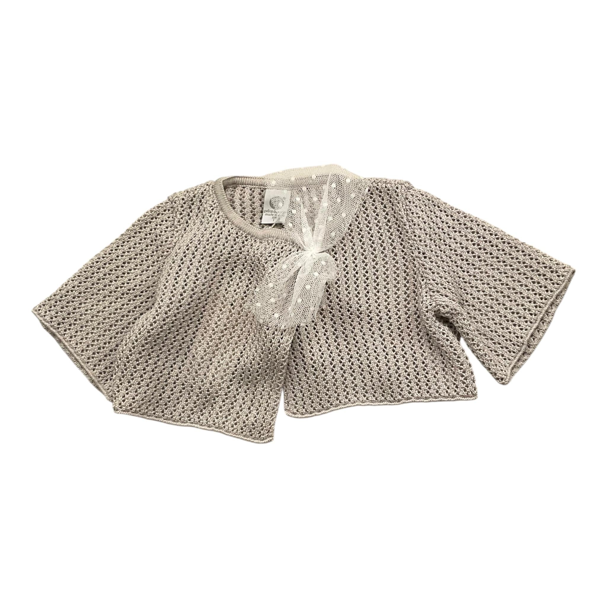 MARLU' coprispalle tinta unita con fiocco traforato Sabbia per Neonata DP103SET SABBIA MARLU' 