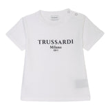 Trussardi T-Shirt Girocollo Tinta Unita con Stampa per Neonato TBP25043TSN BIANCO TRUSSARDI 