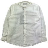 Paolo Pecora Long Sleeve Shirt Korean Collar Solid Color White For Boys