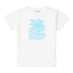 DOLCE & GABBANA t-shirt girocollo tinta unita con logo Bianco per Neonato L1JTEY BIANCO DOLCE & GABBANA 