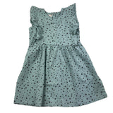 Chicco Solid Color Sleeveless Dress With Green Heart Prints For Baby Girl
