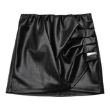 MONNALISA gonna in ecopelle tinta unita Nero per Bambina 17D702 NERO MONNALISA 