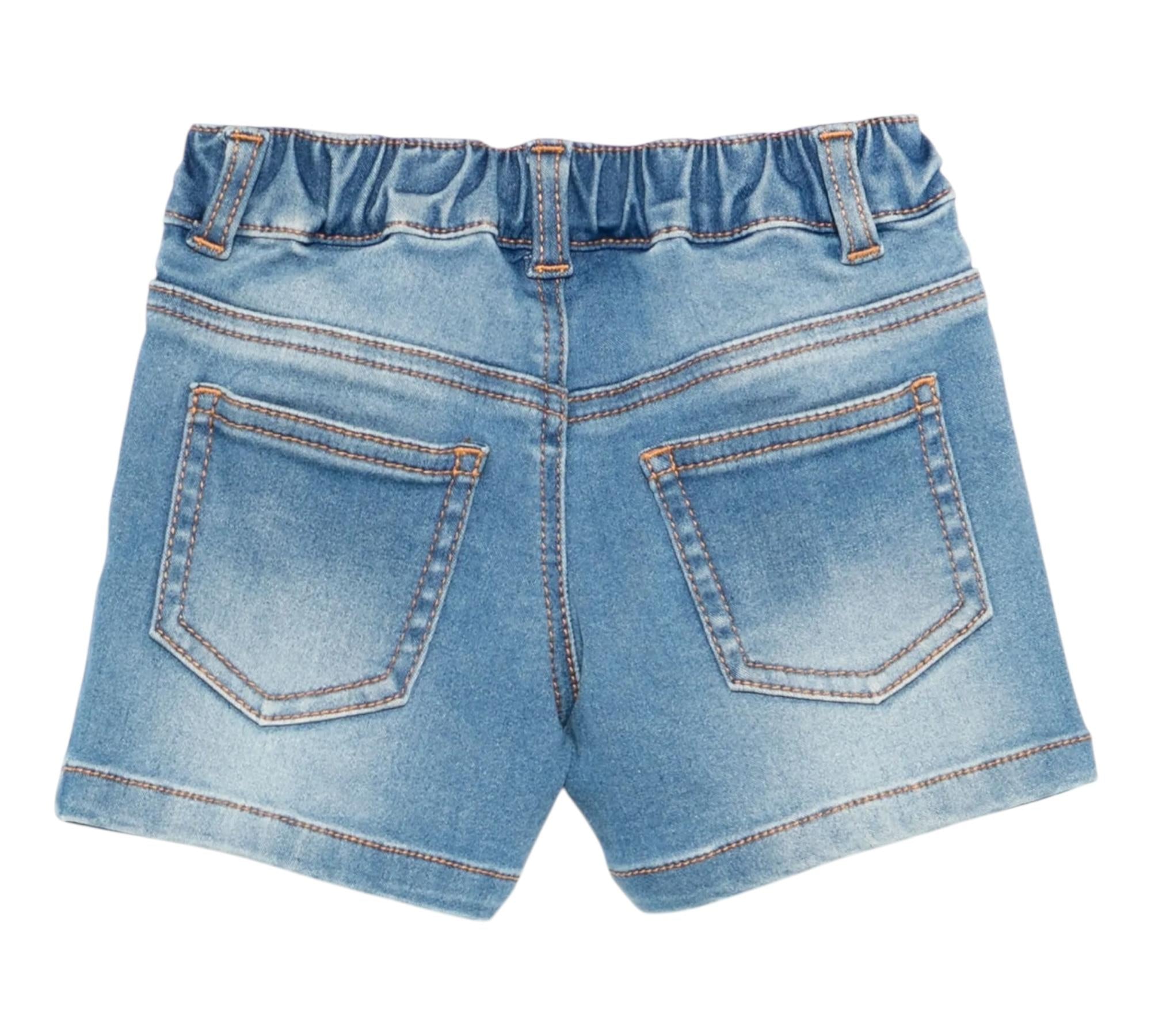 Moschino Bermuda Tinta Unita In Denim per Neonato MUQ01KX AZZURRO MOSCHINO 