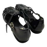 Gallucci Solid Color Sandal With Buckle Closure Black For Girls