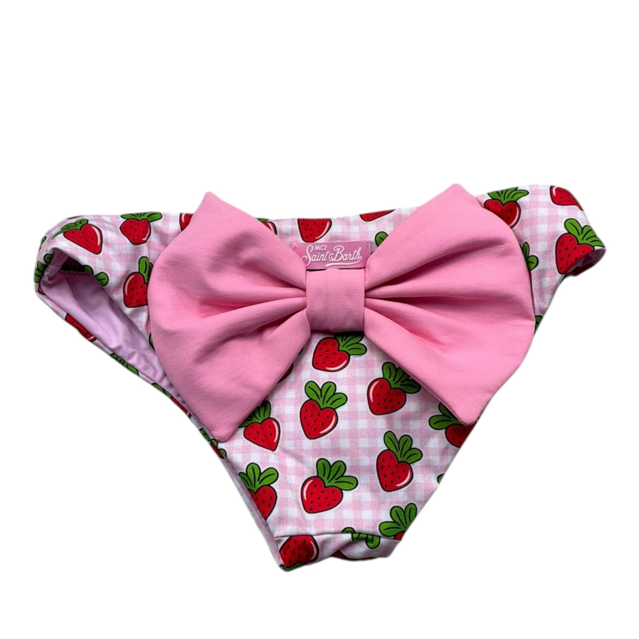 Saint Barth Costume Modello Slip con Fiocco per Neonata 00273L ROSA SAINT BARTH 