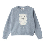 IL GUFO maglia girocollo tinta unita con ricamo orso Azzurro per Neonato A24MA457EM220 AZZURRO IL GUFO 