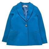 Vicolo Solid Color Jacket With Cobalt Button For Girls
