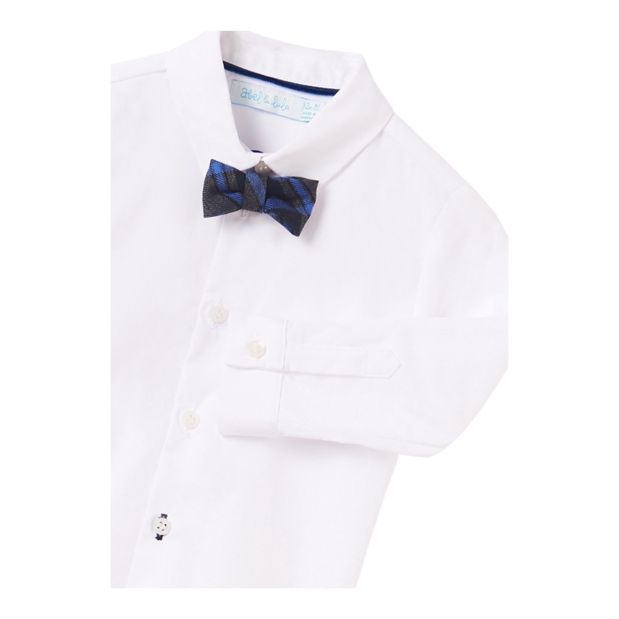 ABEL & LULA completo 3pz papillons-camicia-bermuda bicolore Bianco per Neonato 5756N BIANCO ABEL & LULA 