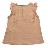 Losan Solid Color Tank Top with Pink Embroidery for Baby Girl
