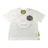 Barrow Kids Solid Color Crew Neck T-Shirt With Front And Back Print White For Girls