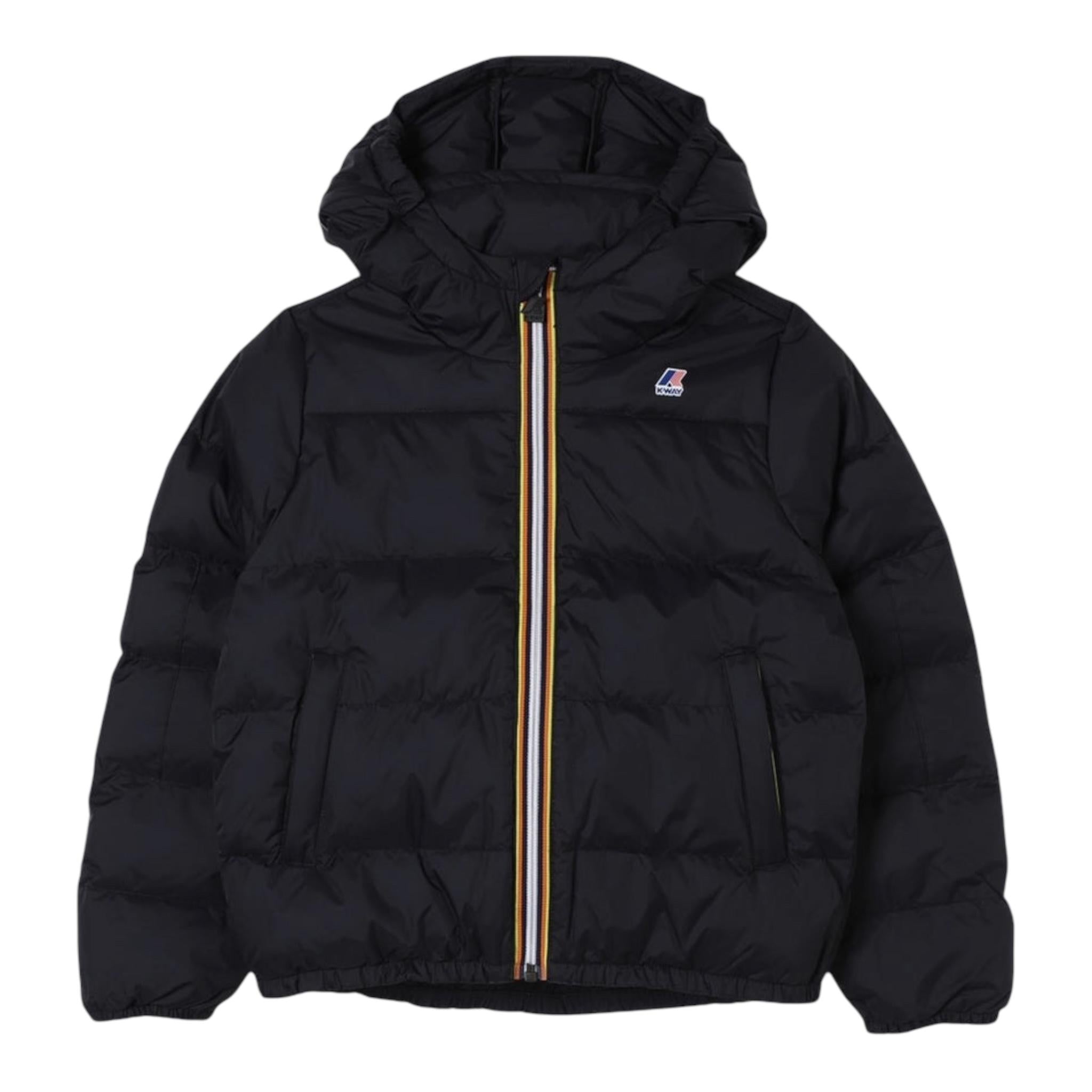 K-WAY giubbino tinta unita con zip e cappuccio Nero per Bambino K6117YWWW NERO K-WAY 