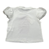 M+E' T-Shirt Girocollo Tinta Unita con Stampa per Bambina UE1856 BIANCO M+E' 