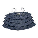 Manila Grace Top Denim Model With Ruffles Solid Color Blue For Girls