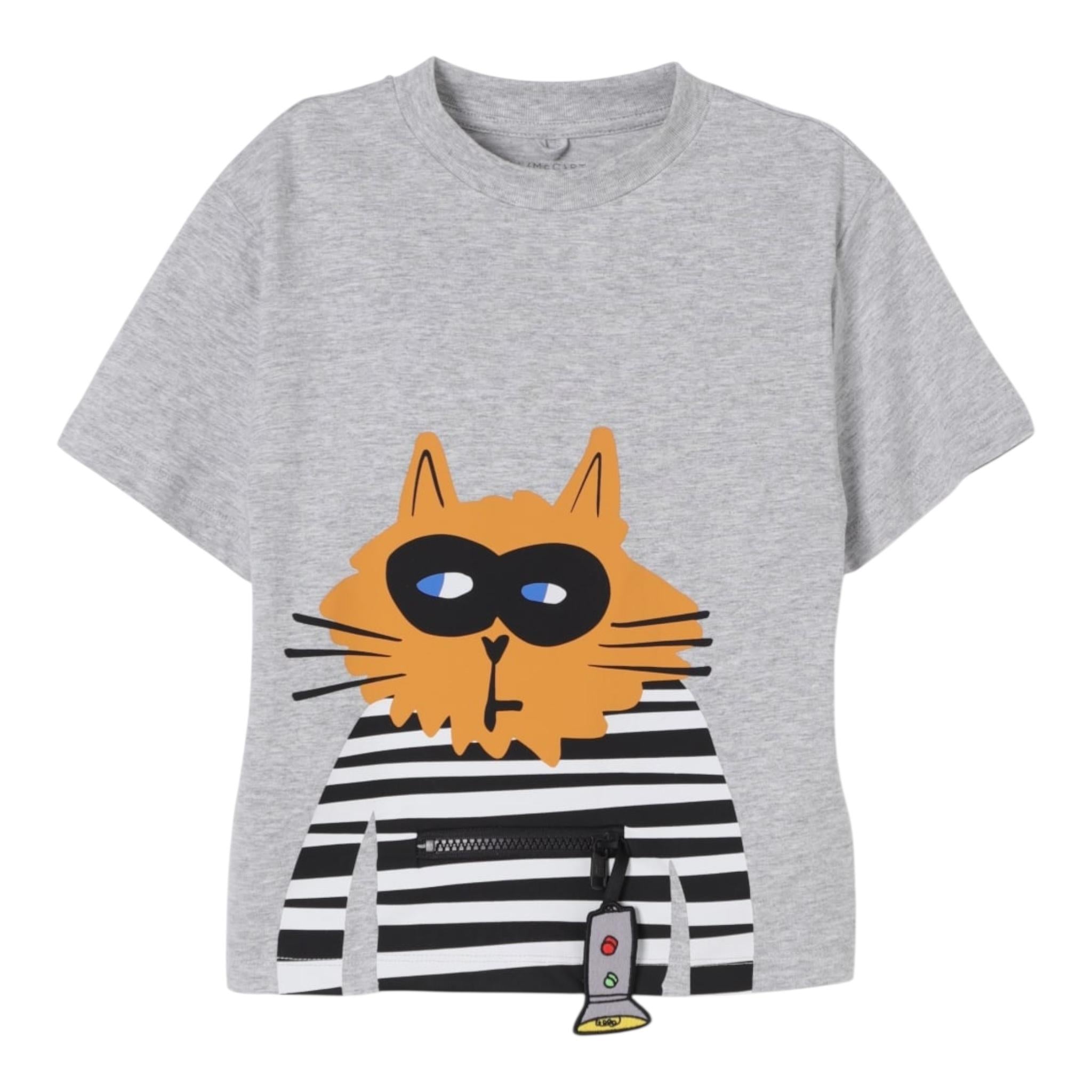 Stella Mccartney T-Shirt Girocollo Tinta Unita con Stampa per Neonato TW8S01 GRIGIO STELLA McCARTNEY 