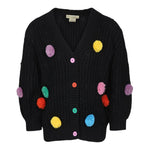 STELLA McCARTNEY cardigan tinta unita con applicazioni Nero per Bambina TV9C40 NERO STELLA McCARTNEY 