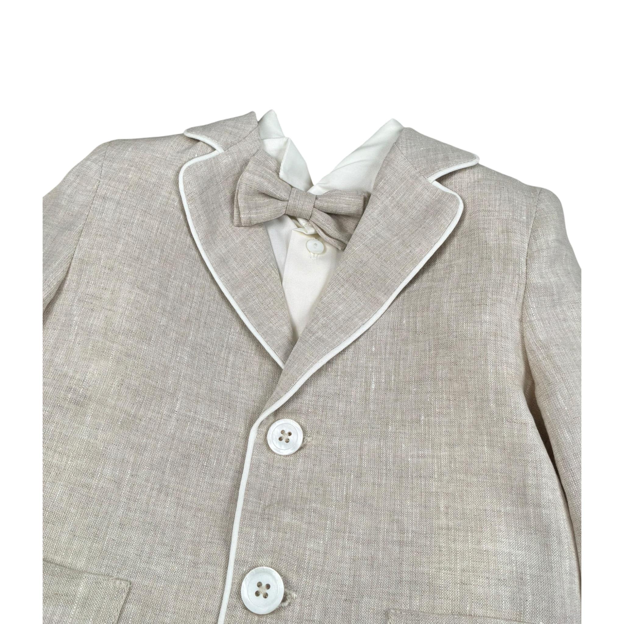 Pure Firenze Completo 4 Pezzi Camicia-Papillon-Giacca-Pantalone  per Neonato 7231 BEIGE PURE FIRENZE 