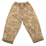 pantalone tinta unita con elastico in vita e ricami ZW6A30 BEIGE CAFFE' D'ORZO 