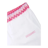 Missoni Plain Palazzo Pants With Contrasting Elastic Waistband White For Girls