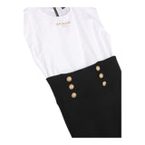 Balmain Two-Tone Black/White Sleeveless Dress For Girls