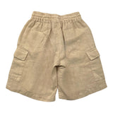 Daniele Alessandrini Solid Color Bermuda Shorts With Elastic Waist Beige For Boys