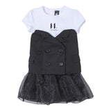 Karl Lagerfeld Abito Mezza Manica Bicolore Nero per Bambina ZW0086 NERO KARL LAGERFELD 