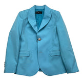 Make Single Breasted Blue Solid Color Jacket For Boys