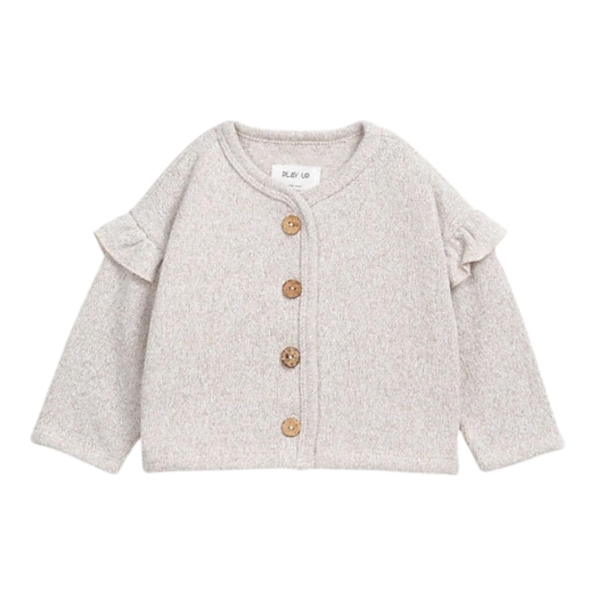 PLAY UP cardigan tinta unita con bottoni in contrasto Beige per Bambina PA022AP10903J BEIGE PLAY UP 