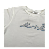 M+E' T-Shirt Girocollo Tinta Unita con Stampa per Neonata UE1405 BIANCO M+E' 
