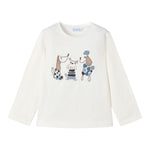 MAYORAL shirt girocollo tinta unita con stampa in contrasto Bianco per Neonata 4070XN BIANCO MAYORAL 