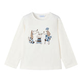 MAYORAL shirt girocollo tinta unita con stampa in contrasto Bianco per Neonata 4070XN BIANCO MAYORAL 