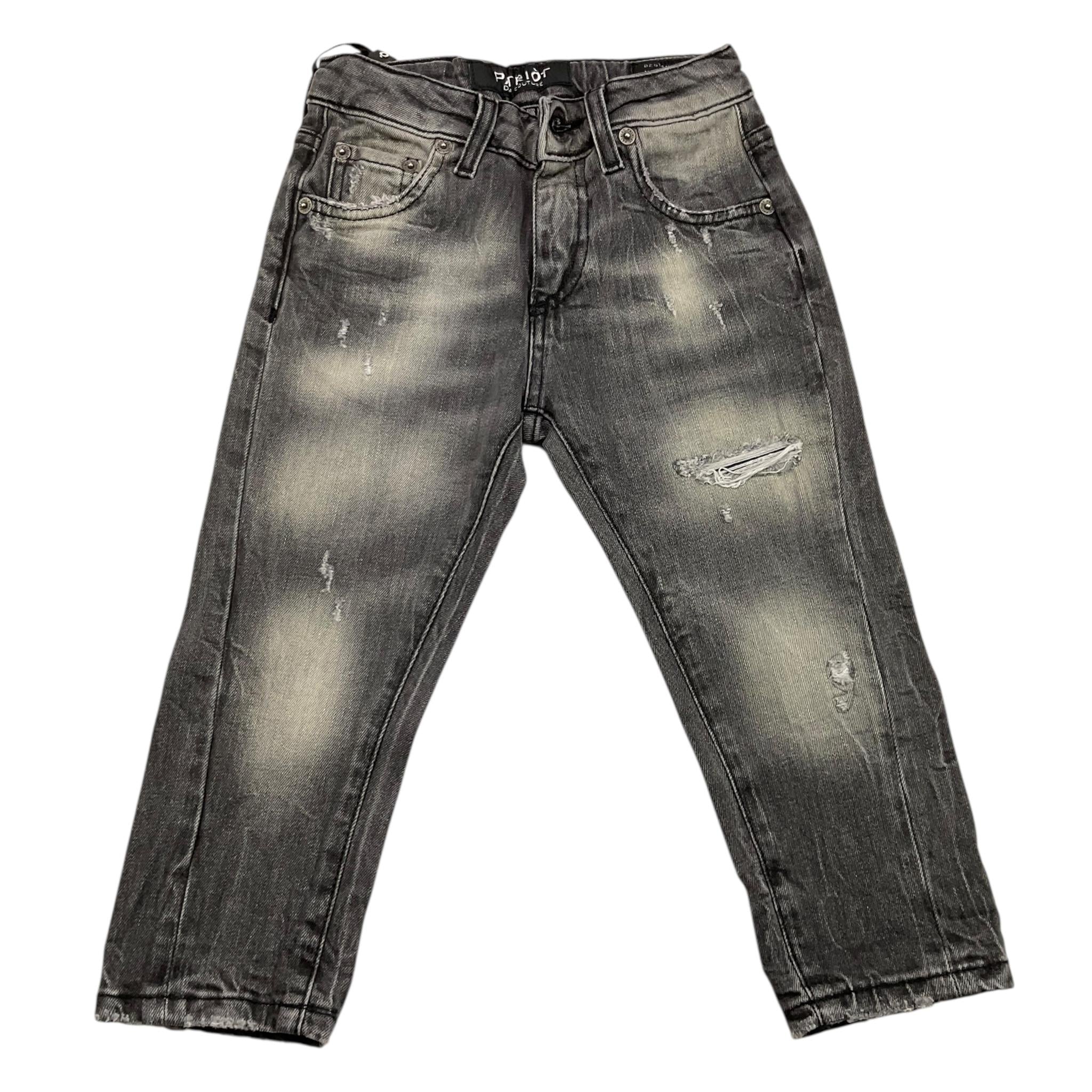 PATRIOT jeans tinta unita con strappi Nero per Bambino PB4F2WPBK12 NERO PATRIOT 