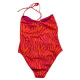 4Giveness Neon Orange Zebra Print One Piece Swimsuit For Girls
