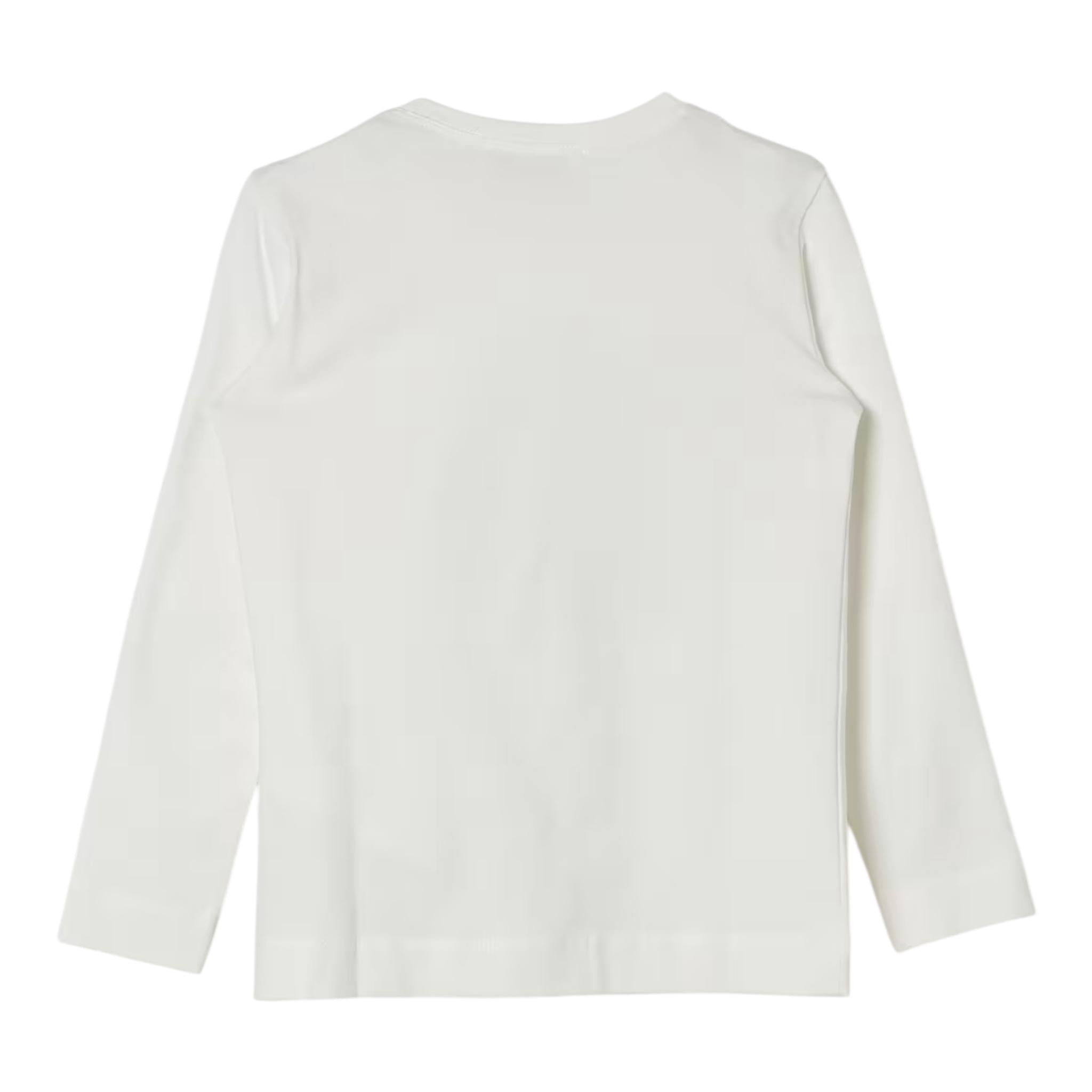 MONNALISA shirt girocollo tinta unita con stampa brillantinata Bianco per Bambina 19D611J BIANCO MONNALISA 