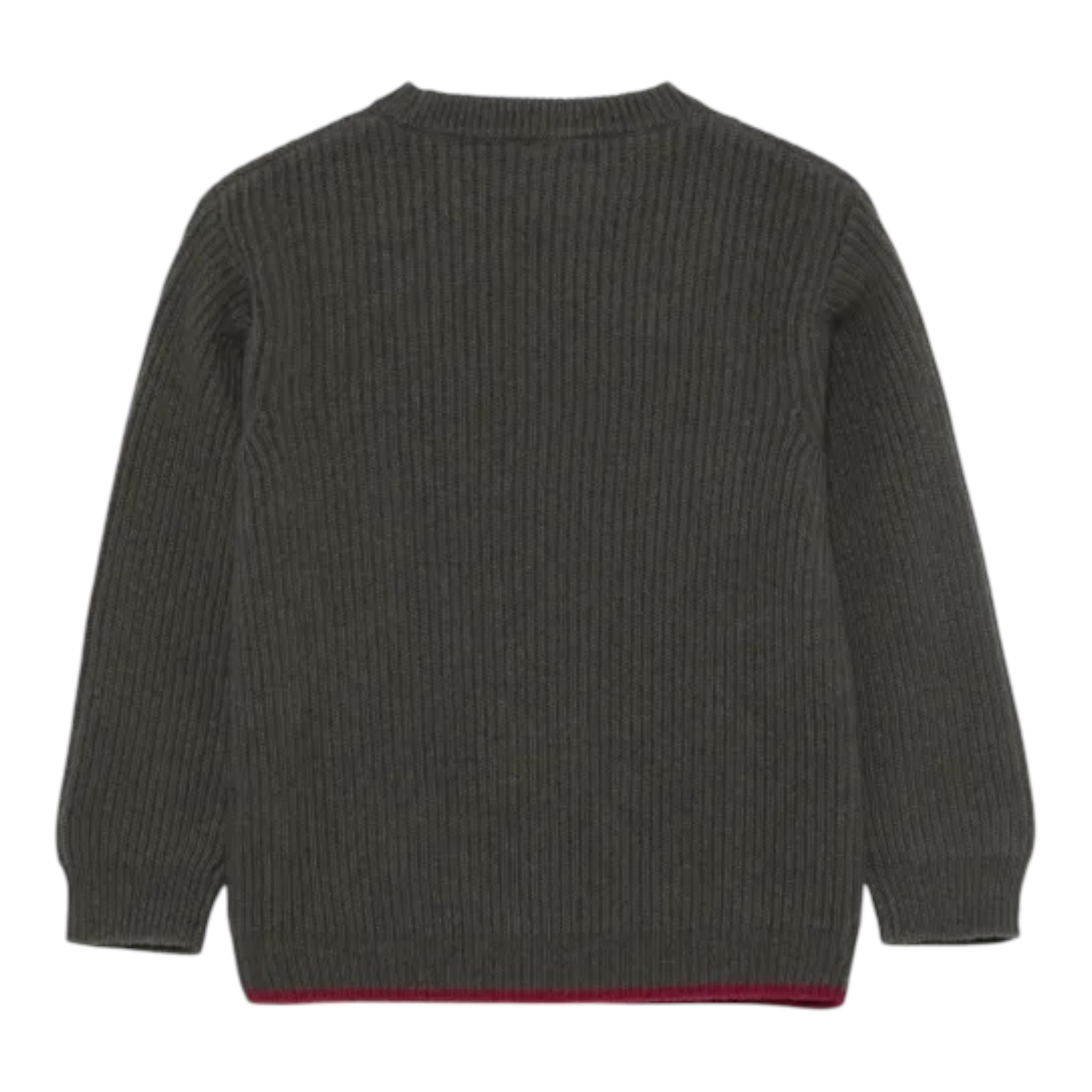 FAY maglia tinta unita girocollo con profili in contrasto Verde per Bambino FV9P00 VERDE FAY 