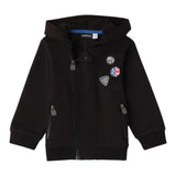 SARABANDA felpa tinta unita con zip e cappuccio Nero per Bambino 0A137 NERO SARABANDA 