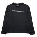 MARC ELLIS shirt girocollo tinta unita con stampa logo Nero per Bambina JMJTS00265 NERO MARC ELLIS 