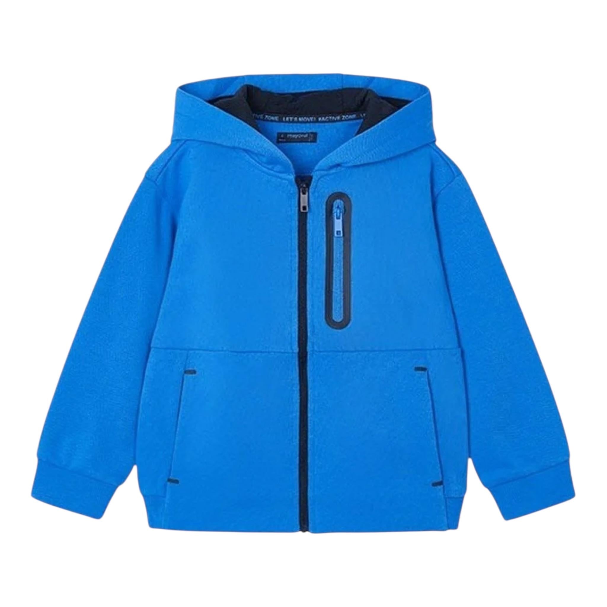 MAYORAL felpa con zip e cappuccio tinta unita Cobalto per Bambino 4477 COBALTO MAYORAL 