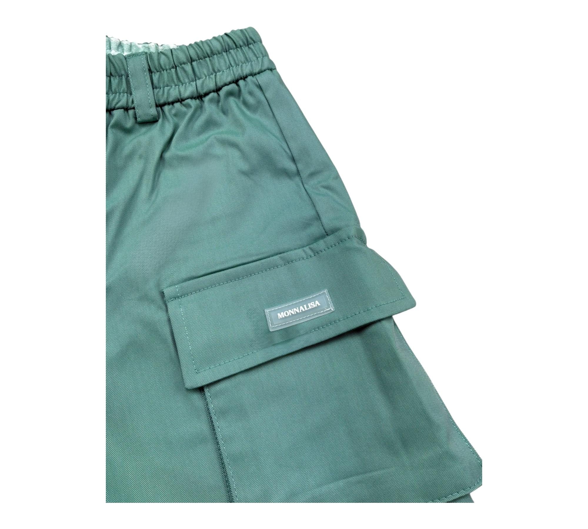 Monnalisa Bermuda Tinta Unita con Elastico In Vita per Bambino 28E402 VERDE MONNALISA 