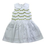Ilfarobimbi Solid Color Sleeveless Dress With Details And White Collar For Girls
