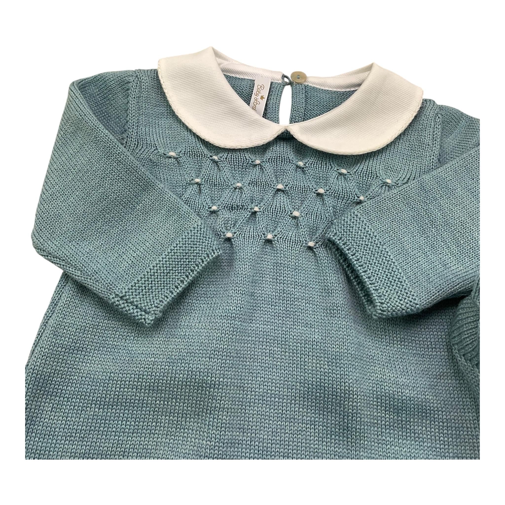 BABY LORD tutina manica lunga tinta unita cn babbucce Verde per Neonato 7111 VERDE BABY LORD 